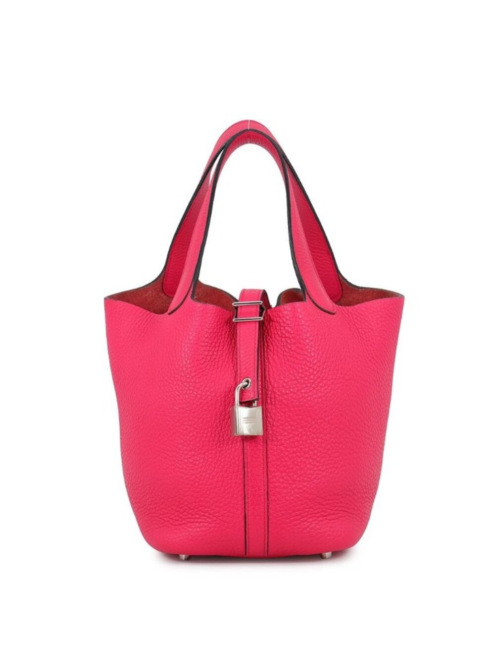 Hermes Handbag Picotin Lock PM Rose Silver Taurillon Clemence